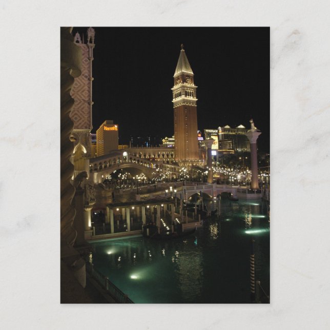 Venetian Las Vegas at night Postcard (Front)