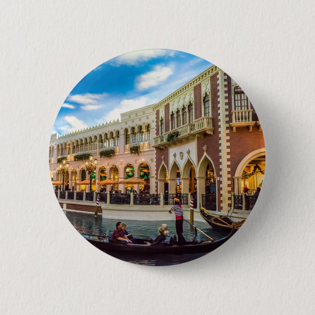 Venetian Las Vegas Gondola Canal Architecture Button (Front)