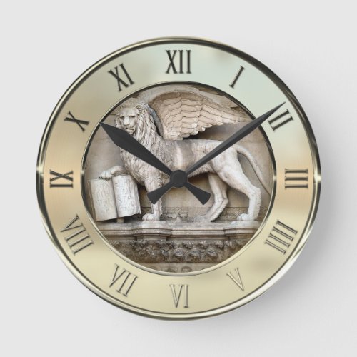 Venetian Lion Round Clock