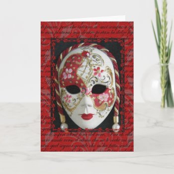 Venetian Mask Card by sblinder at Zazzle