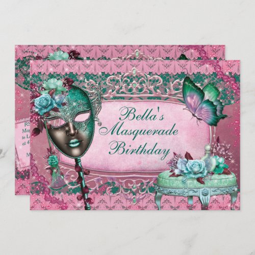 Venetian Mask Masquerade Party Invitations