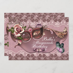 Venetian Mask Masquerade Party Invitations