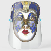 Venetian mask porcelain white blue gold Venice art (Front)
