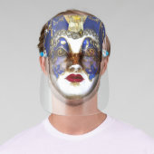 Venetian mask porcelain white blue gold Venice art (Insitu)