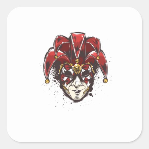 Venetian Mask Square Sticker