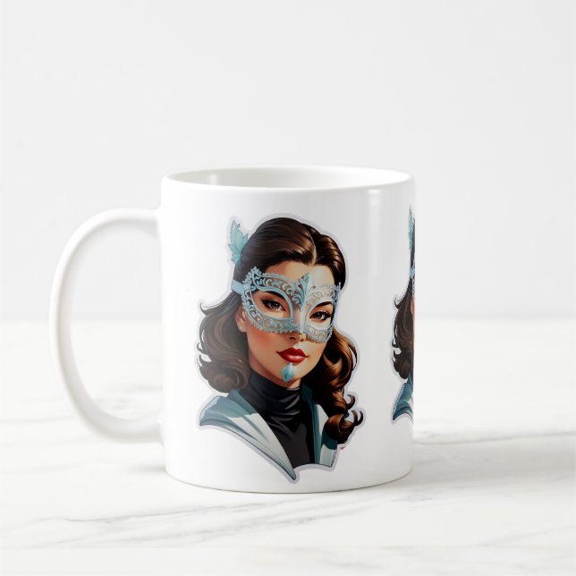 Venetian Masked Lady Coffee Mug (Left)