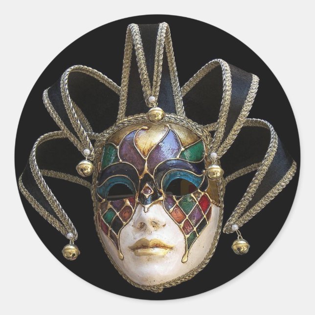 Venetian Masks Classic Round Sticker (Front)