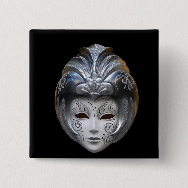 Venetian Masks Pinback Button (Front)