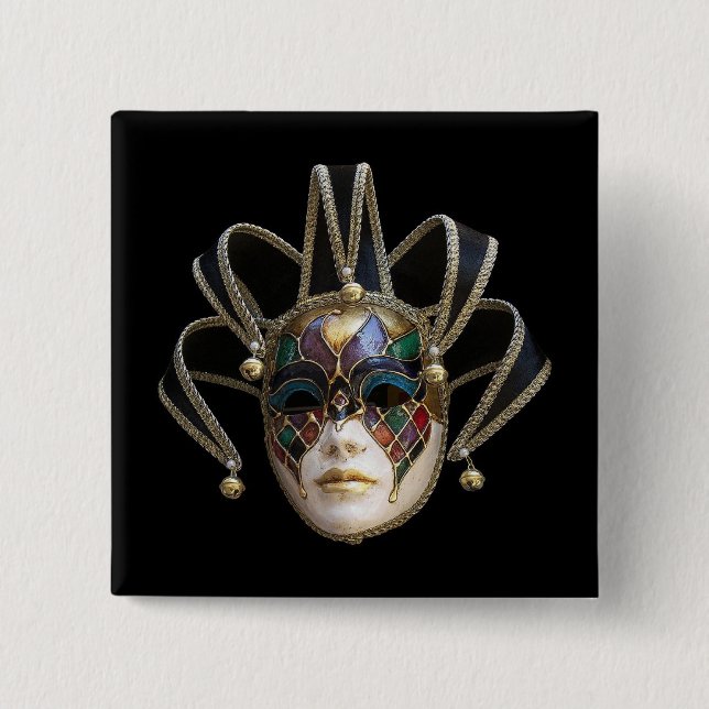 Venetian Masks Pinback Button (Front)
