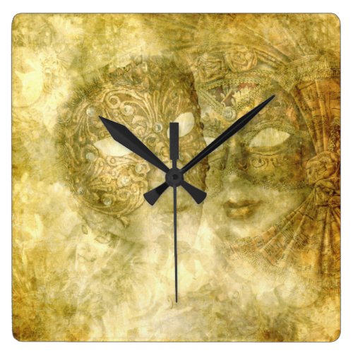 Venetian Masks Wall Clock