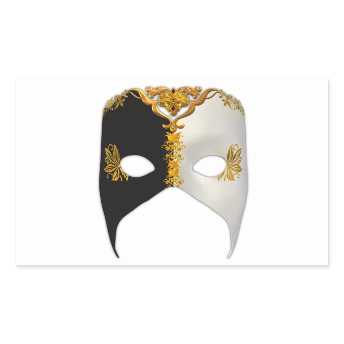 Venetian Masque Black, White and Gold Rectangle Sticker