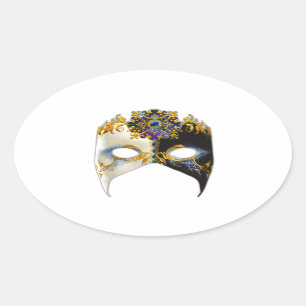 Venetian Masque: Sapphire Jewel Oval Sticker