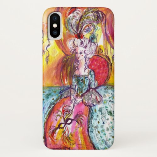 VENETIAN MASQUERADE  COLOMBINA WITH BLUE DRESS iPhone XS CASE
