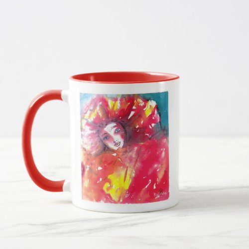 VENETIAN MASQUERADE FACES _ CARNIVAL MASK IN RED MUG