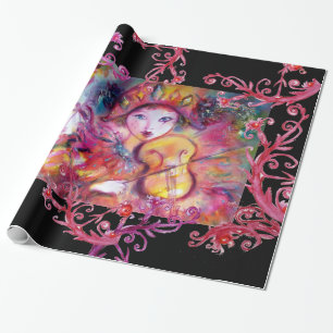 VENETIAN MASQUERADE FACES/ HARLEQUIN AND COLUMBINE WRAPPING PAPER