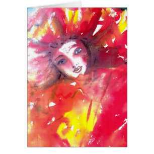 VENETIAN MASQUERADE FACES - MASK IN RED CARDS