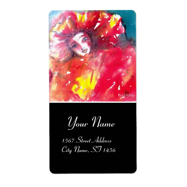 VENETIAN MASQUERADE FACES - MASK IN RED LABEL (Front)