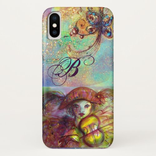 VENETIAN MASQUERADE  HARLEQUIN  MONOGRAM iPhone XS CASE