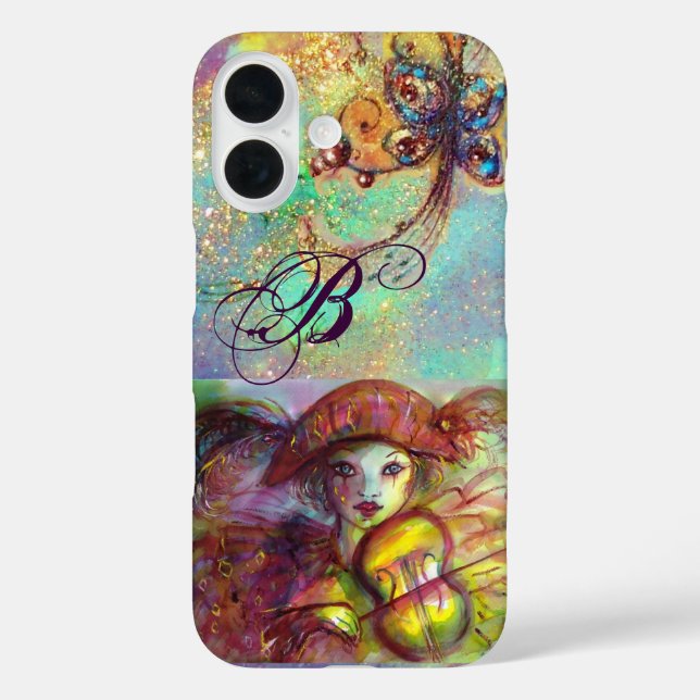 VENETIAN MASQUERADE / HARLEQUIN  MONOGRAM Case-Mate iPhone CASE (Back)