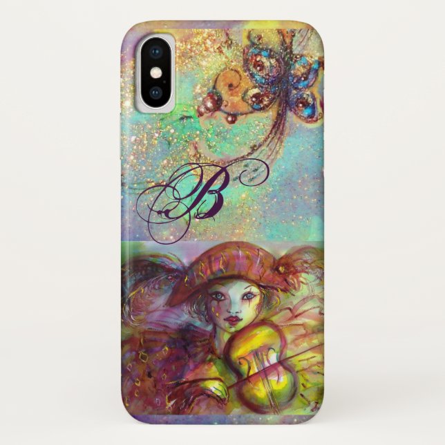 VENETIAN MASQUERADE / HARLEQUIN  MONOGRAM Case-Mate iPhone CASE (Back)