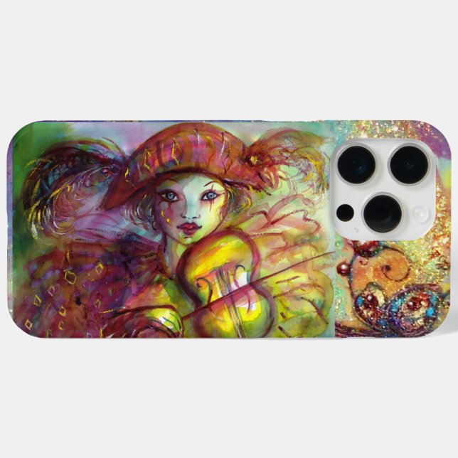 VENETIAN MASQUERADE / HARLEQUIN PLAYING VIOLIN Case-Mate iPhone CASE (Back (Horizontal))