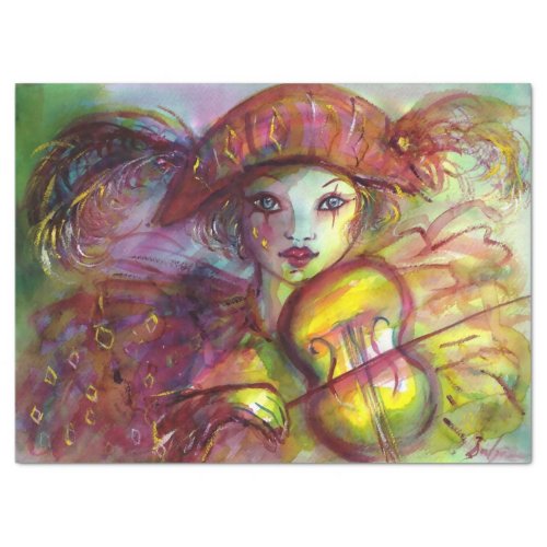 VENETIAN MASQUERADE  HARLEQUIN VIOLIN PLAYER TISSUE PAPER