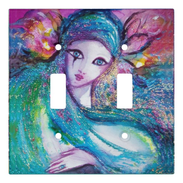 VENETIAN MASQUERADE /MASK IN BLUE LIGHT SWITCH COVER (Front)