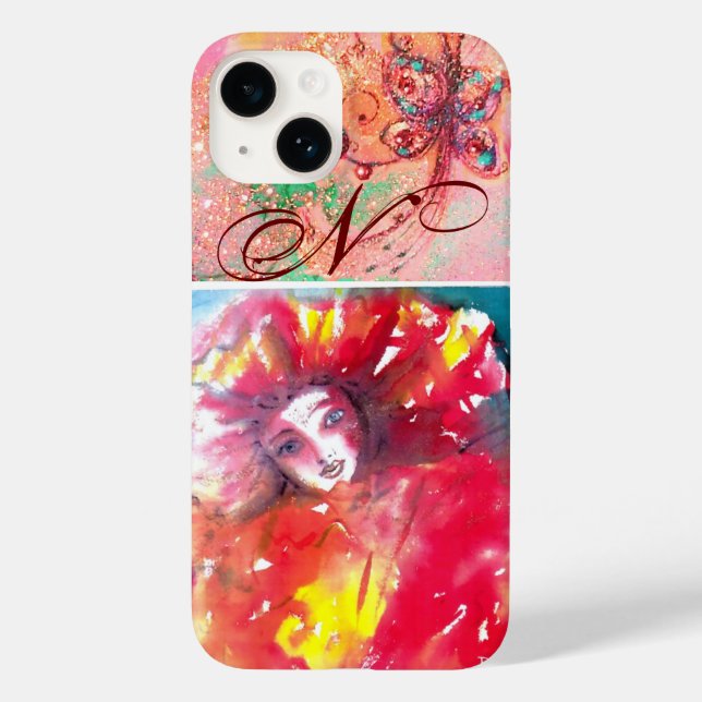 VENETIAN MASQUERADE - MASK IN RED MONOGRAM Case-Mate iPhone CASE (Back)
