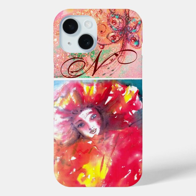 VENETIAN MASQUERADE - MASK IN RED MONOGRAM Case-Mate iPhone CASE (Back)