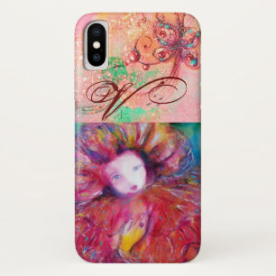 VENETIAN MASQUERADE,MASK IN RED MONOGRAM Pink iPhone X Case