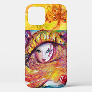 VENETIAN MASQUERADE - MASK IN YELLOW iPhone 12 CASE