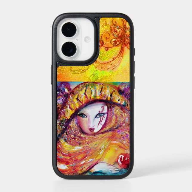 VENETIAN MASQUERADE - MASK IN YELLOW  OTTERBOX iPhone CASE (Back)