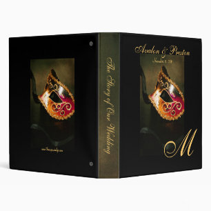 Venetian Masquerade Mask Monogram Wedding Binder