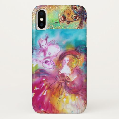 VENETIAN MASQUERADE  PIERROT AND ARLECCHINA iPhone X CASE