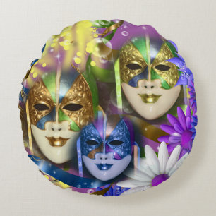 Venetian masquerade quinceanera masks ROUND Pillow