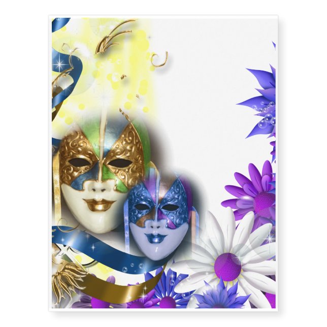 Venetian masquerade quinceanera masks TATTOO (Front)