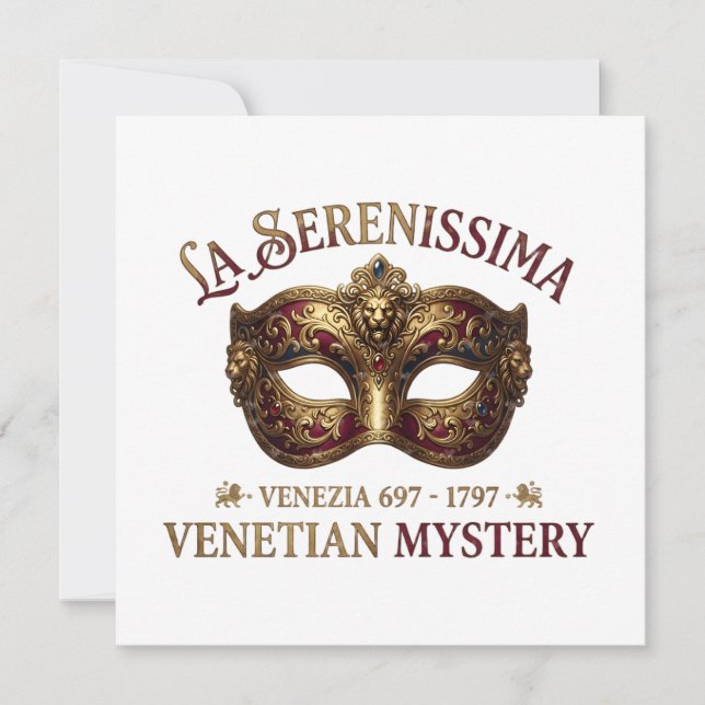Venetian Masquerade: The Golden 40th Anniversary Invitation (Front)