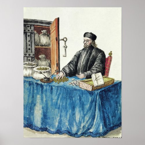 Venetian Moneylender from an illustrated book Poster