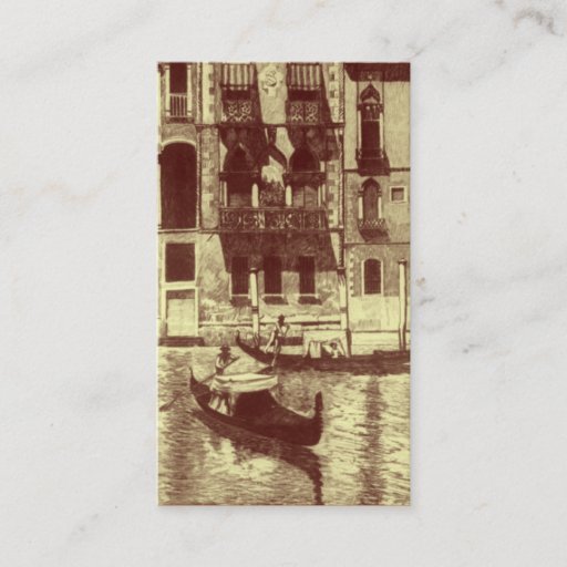 Customizable Venetian Monotone in Shades of Brown &amp; Cream Business Cards