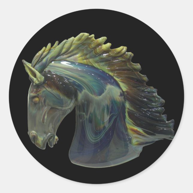 Venetian Murano Glass Horse Classic Round Sticker (Front)