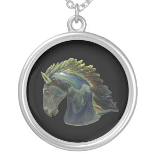 Venetian Murano Glass Horse Necklace