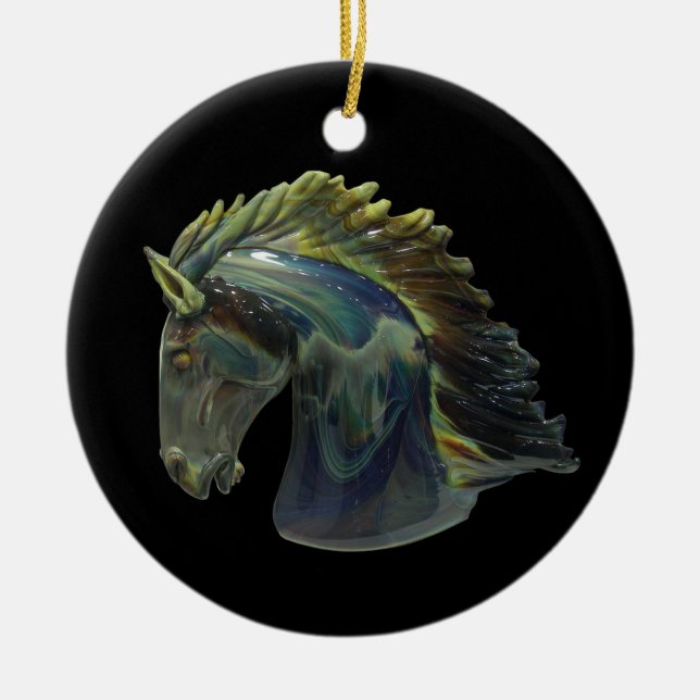 Venetian Murano Glass Horse Ornament (Front)