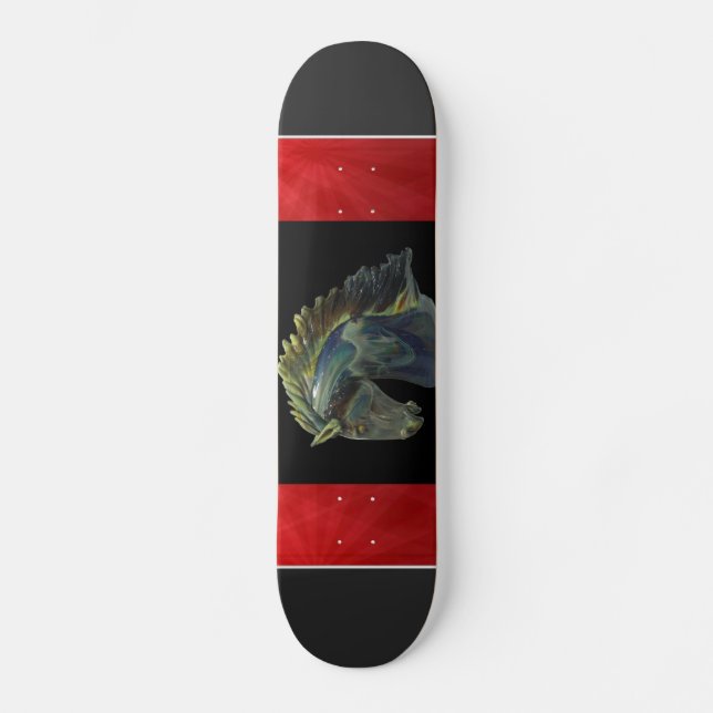 Venetian Murano Glass Horse Skateboard Deck (Front)