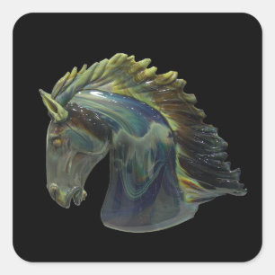 Venetian Murano Glass Horse Square Sticker