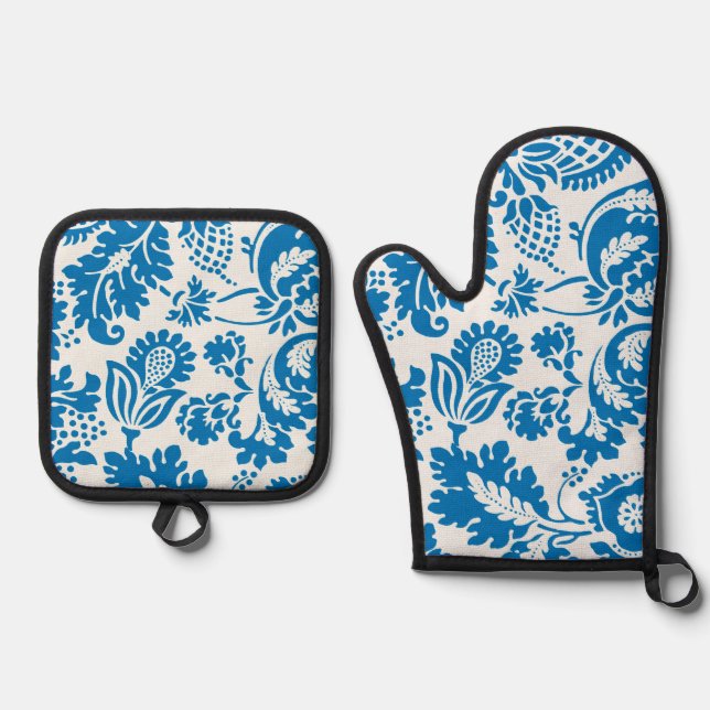Venetian Pattern, William Morris Oven Mitt & Pot Holder Set (Front)