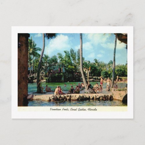 Venetian Pool Coral Gables Florida Vintage Postcard