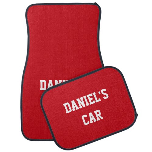 Venetian Red Fashionable Colored Name Car Mat