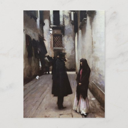 Venetian Street Fine Art Painting John Sargent Postcard