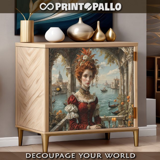 Venetian woman in sumptuous Renaissance dress Tissue Paper (Creator Uploaded)