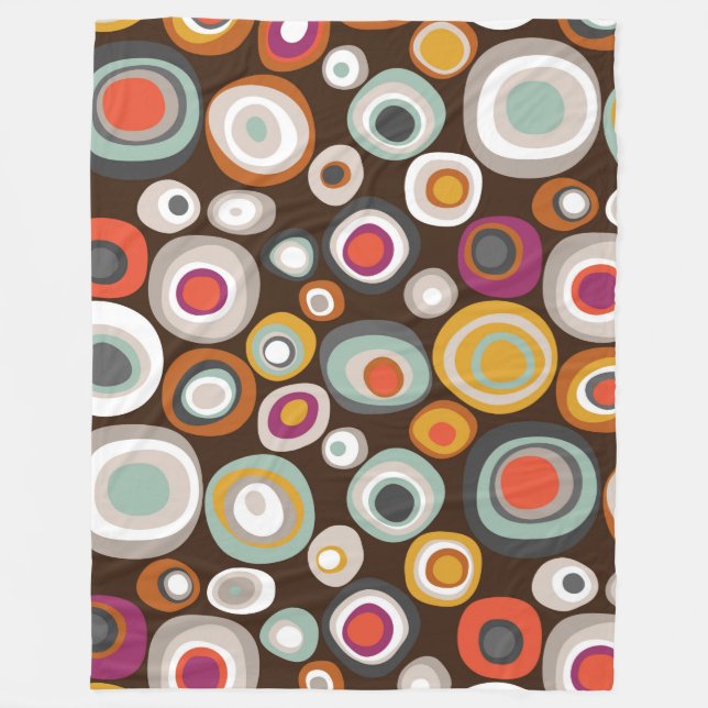 veneto boho spot chocolate fleece blanket (Front)